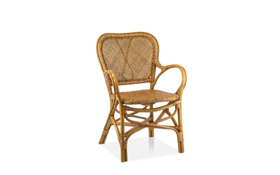 Sillon Comedor Miami Rattan Natural y Rejilla Serie Sidney