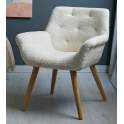 Sillon Comedor Moderno Tapizado Rustico Beige Serie Boulain