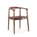 Sillon Comedor Piel Trenzada y Madera Serie Ayrer