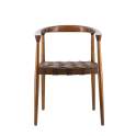 Sillon Comedor Piel Trenzada y Madera Serie Ayrer