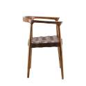 Sillon Comedor Piel Trenzada y Madera Serie Ayrer