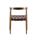 Sillon Comedor Piel Trenzada y Madera Serie Ayrer