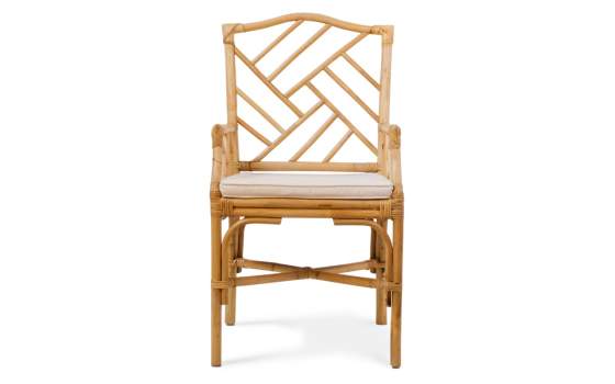 Sillon Comedor Ratan Natural con Cojin Serie Rombo