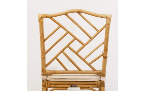 Sillon Comedor Ratan Natural con Cojin Serie Rombo