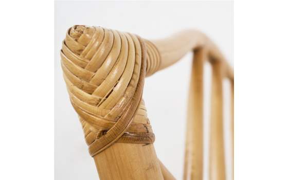 Sillon Comedor Ratan Natural con Cojin Serie Rombo