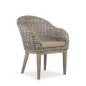 Sillon Comedor Rattan Natural Pata Madera Serie Abriln