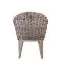 Sillon Comedor Rattan Natural Pata Madera Serie Abriln