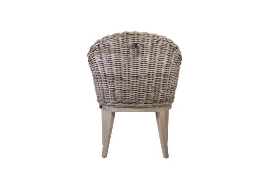 Sillon Comedor Rattan Natural Pata Madera Serie Abriln