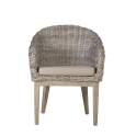 Sillon Comedor Rattan Natural Pata Madera Serie Abriln