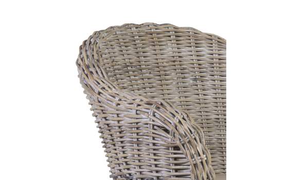 Sillon Comedor Rattan Natural Pata Madera Serie Abriln