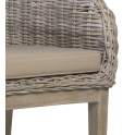 Sillon Comedor Rattan Natural Pata Madera Serie Abriln