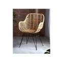 Sillon Comedor Rattan Natural Patas Forja Serie Aranche