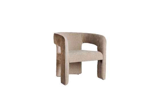 Sillon Comedor Tapizado Beige Diseño Actual Serie Aprivas