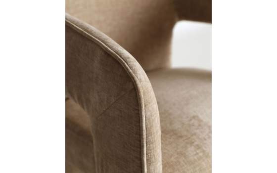 Sillon Comedor Tapizado Beige Diseño Actual Serie Aprivas