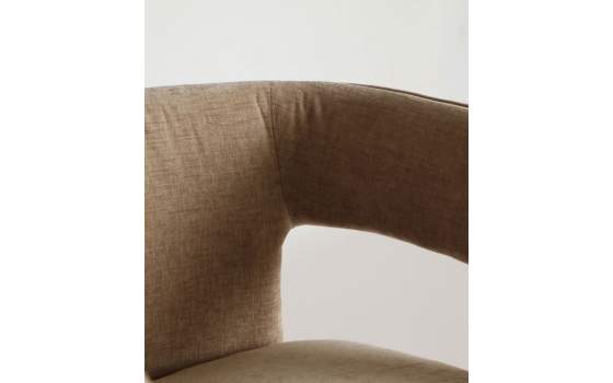 Sillon Comedor Tapizado Beige Diseño Actual Serie Aprivas