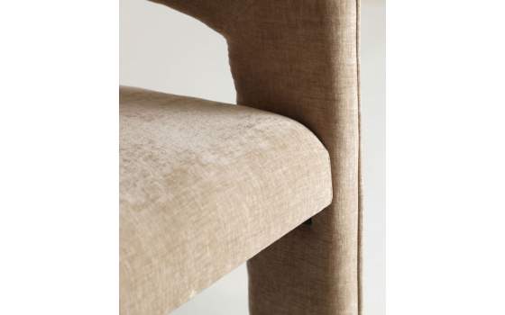 Sillon Comedor Tapizado Beige Diseño Actual Serie Aprivas