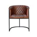 Sillon Comedor Tapizado Piel y Metal Serie Vakin