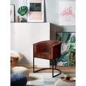 Sillon Comedor Tapizado Piel y Metal Serie Vakin