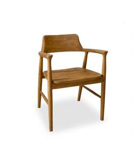 Sillon Comedor Teca Color Avellana Nogal - Serie Selly