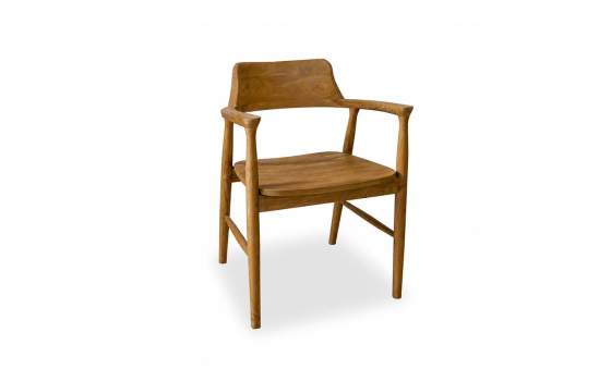 Sillon Comedor Teca Color Avellana Nogal - Serie Selly
