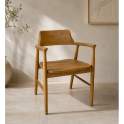 Sillon Comedor Teca Color Avellana Nogal - Serie Selly