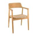 Sillon Comedor Teca Natural y Asiento Anea - Serie Alogny