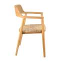 Sillon Comedor Teca Natural y Asiento Anea - Serie Alogny