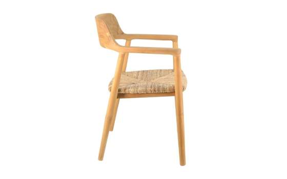 Sillon Comedor Teca Natural y Asiento Anea - Serie Alogny