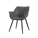 Sillon Comedor Tela Desgastada Gris Estilo Contemporaneo Airaco