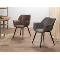 Sillon Comedor Tela Desgastada Gris Estilo Contemporaneo Airaco