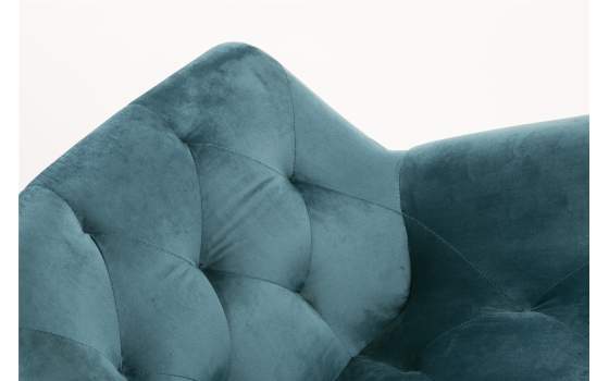 Sillon Comedor Terciopelo Azul Capitonee Saoul