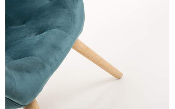 Sillon Comedor Terciopelo Azul Capitonee Saoul
