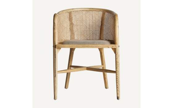 Sillon Contemporaneo Madera Rejilla Tapizado Serie Nuchis