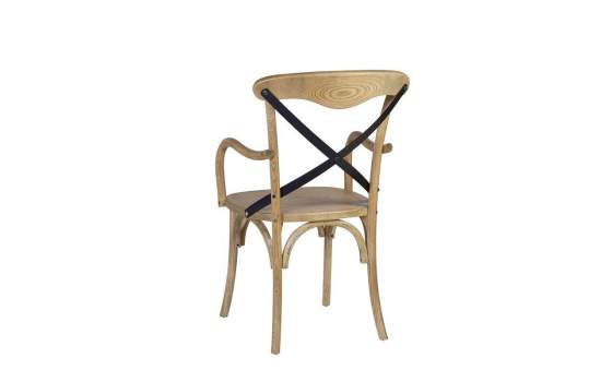 Sillon Cruces Madera Roble y Cruz Metal Negra serie Duna