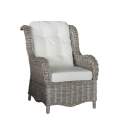 Sillon De Mimbre y Rattan Glaseado Gris Duque