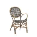 Sillon Decoracion Exterior Bistro Rattan y Negro Serie Alnehan