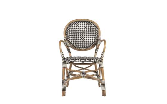 Sillon Decoracion Exterior Bistro Rattan y Negro Serie Alnehan