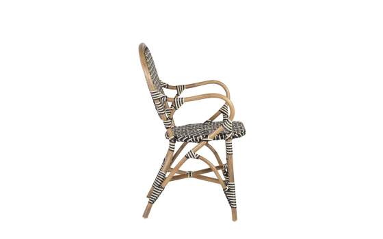 Sillon Decoracion Exterior Bistro Rattan y Negro Serie Alnehan