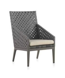 Sillon Diseño Jardin Cinta Gris Aluminio con Cojin Serie Tape