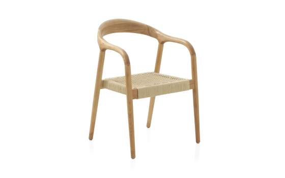 Sillon Diseño Moderno Madera Fresno Asiento Cuerda Abuis