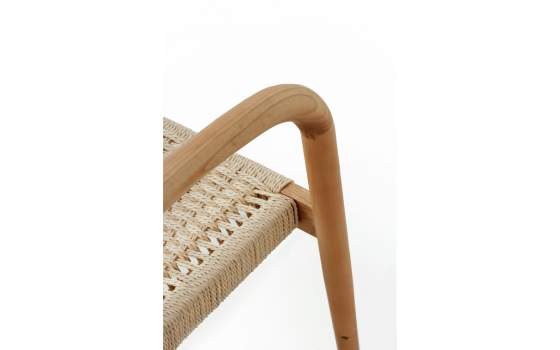 Sillon Diseño Moderno Madera Fresno Asiento Cuerda Abuis