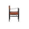 Sillon Eco Piel Y Madera Marron Negro Serie Barust