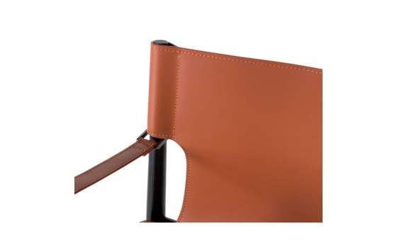 Sillon Eco Piel Y Madera Marron Negro Serie Barust