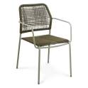 Sillon Exterior Acero Verde Asiento Respaldo Cuerda Lucca
