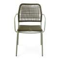 Sillon Exterior Acero Verde Asiento Respaldo Cuerda Lucca