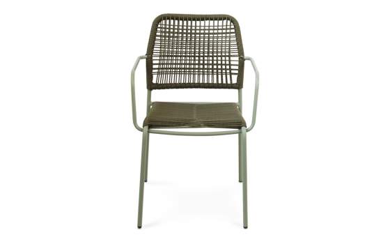 Sillon Exterior Acero Verde Asiento Respaldo Cuerda Lucca