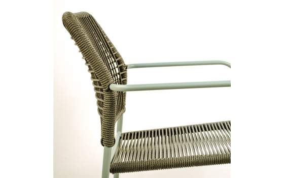 Sillon Exterior Acero Verde Asiento Respaldo Cuerda Lucca