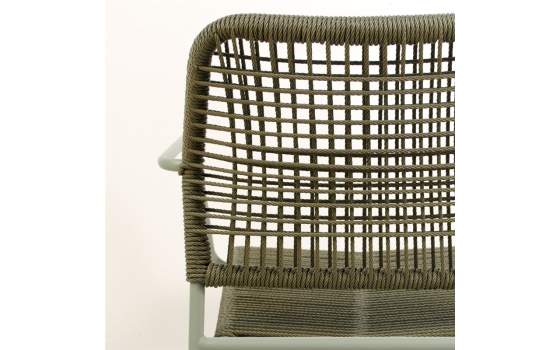 Sillon Exterior Acero Verde Asiento Respaldo Cuerda Lucca