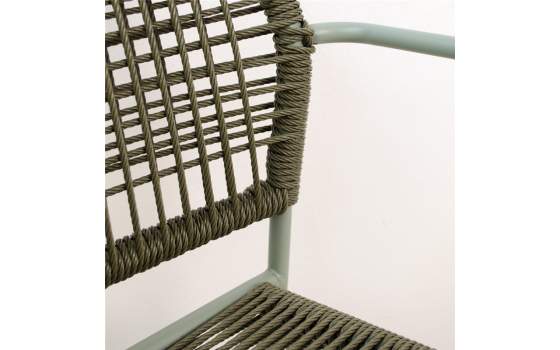 Sillon Exterior Acero Verde Asiento Respaldo Cuerda Lucca