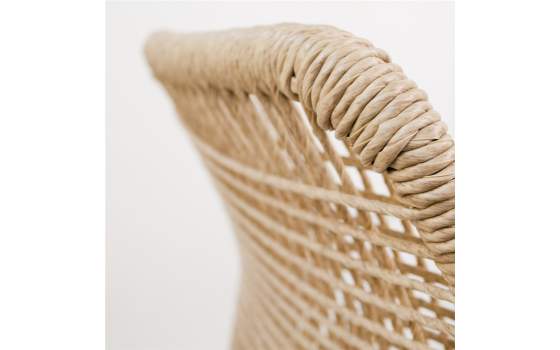 Sillon Exterior Moderno Acero Blanco y Tejido Sintetico Lucca